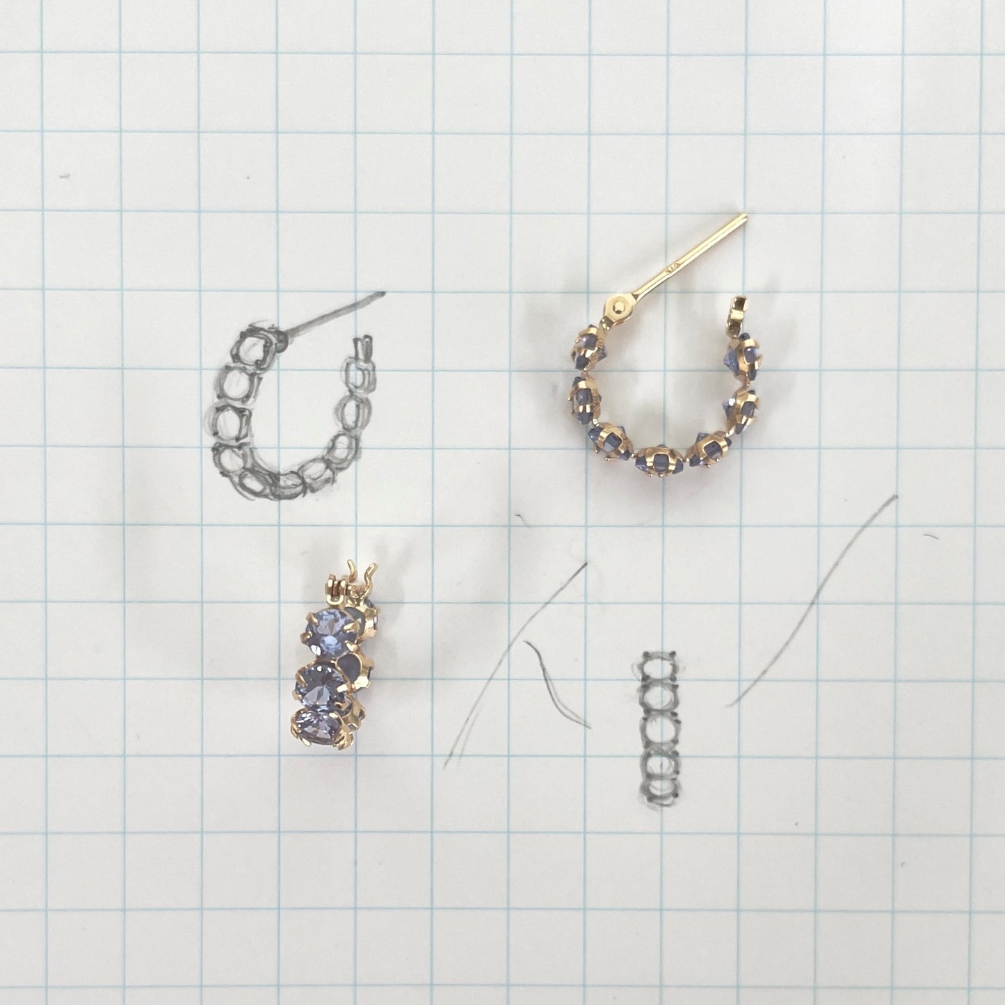 タンザナイト フープピアス K10YG