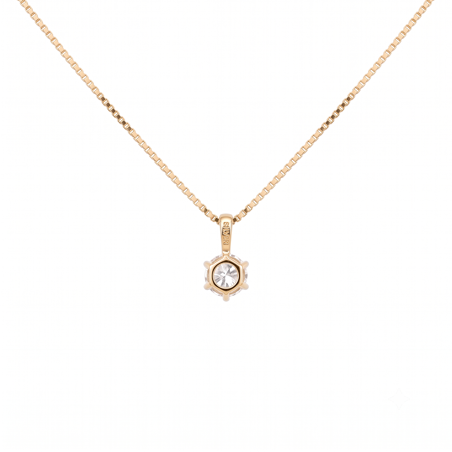 SV925/K18メッキ キュービック0.3ct ネックレス