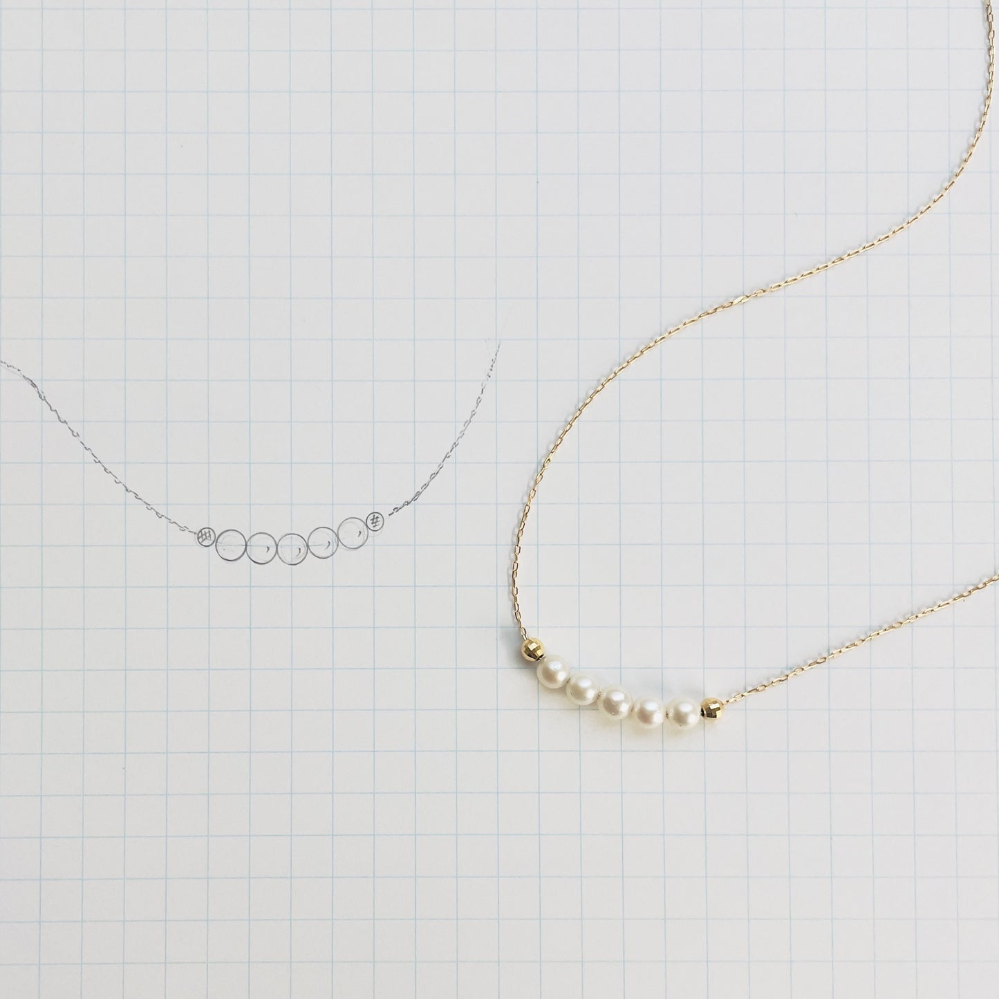 アコヤパール 5連ネックレス K18YG