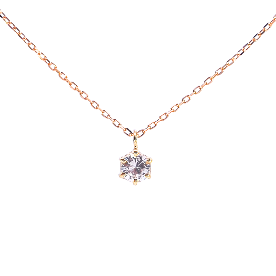 ダイヤモンド0.1ct　ネックレス　K18YG