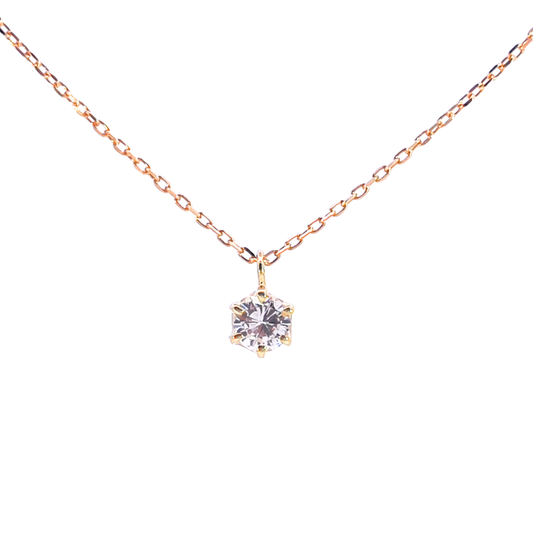 ダイヤモンド0.1ct　ネックレス　K18YG