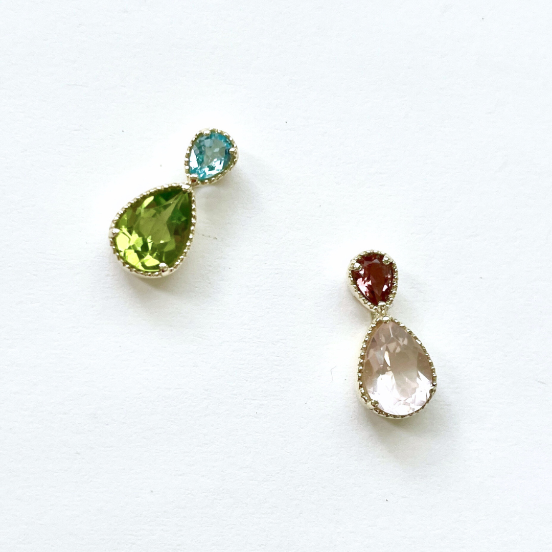 ペリドット×ブルートパーズ　ペンダントトップ　K10YG