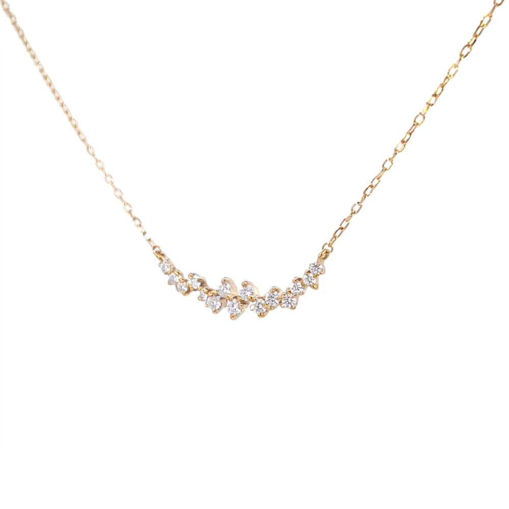 ダイヤモンド0.17ct　ランダム　ネックレス　K10YG