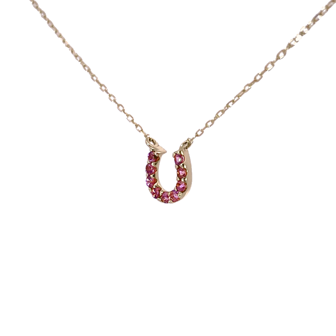 ロードライトガーネットバテイネックレス　K10YG