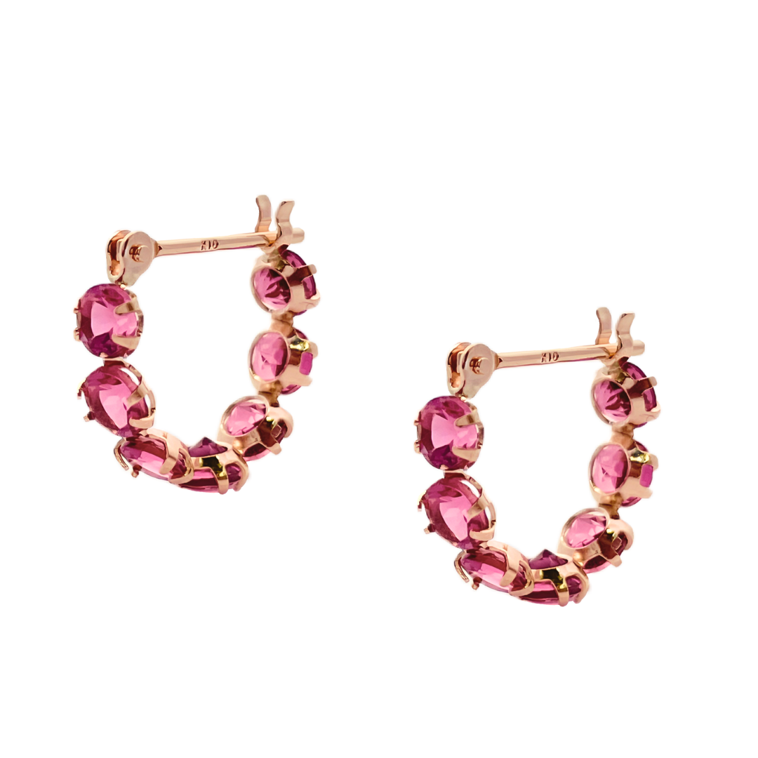 ピンクトルマリン フープピアス K10YG