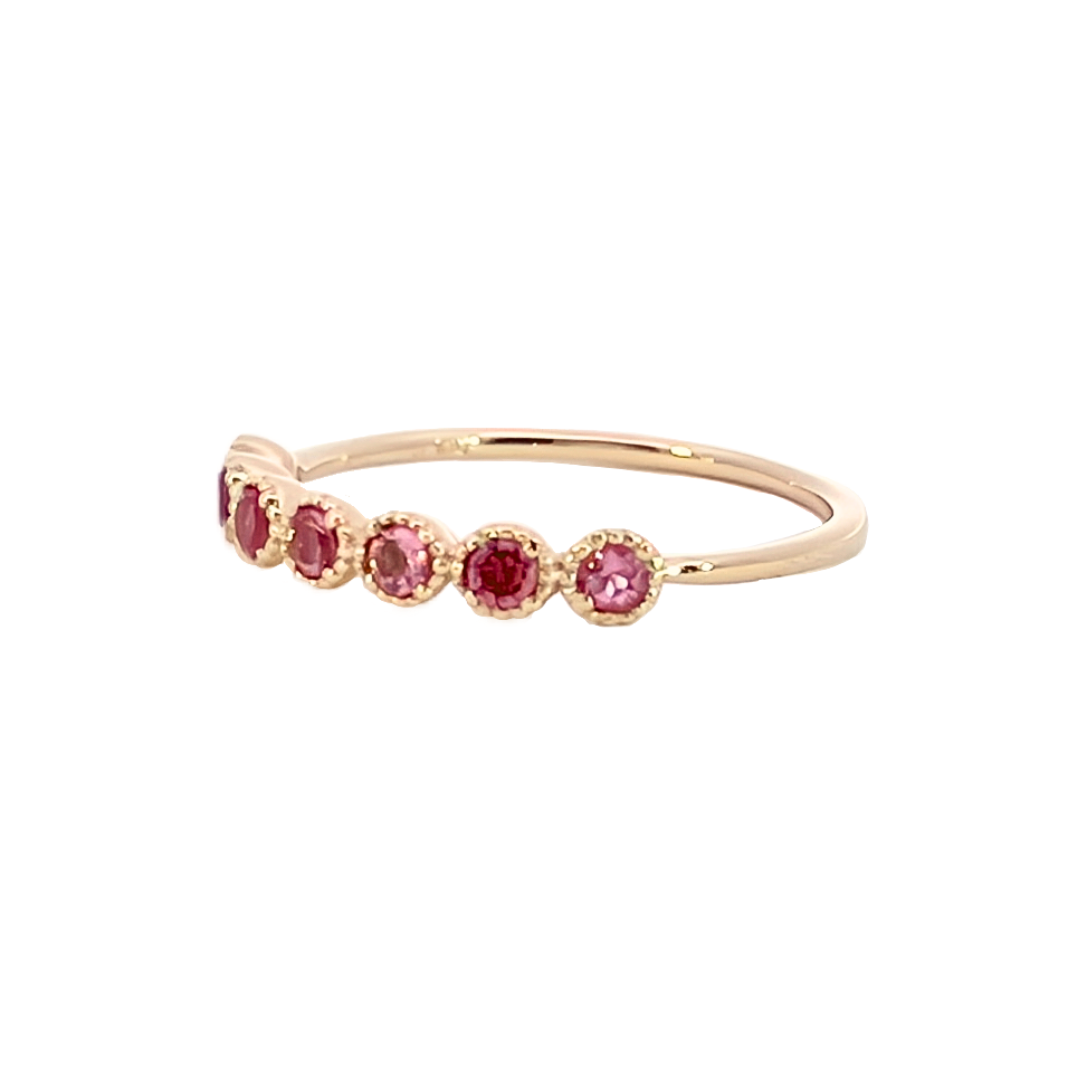 ピンクトルマリン ミル打ちハーフエタニティ リング K10YG | 12story