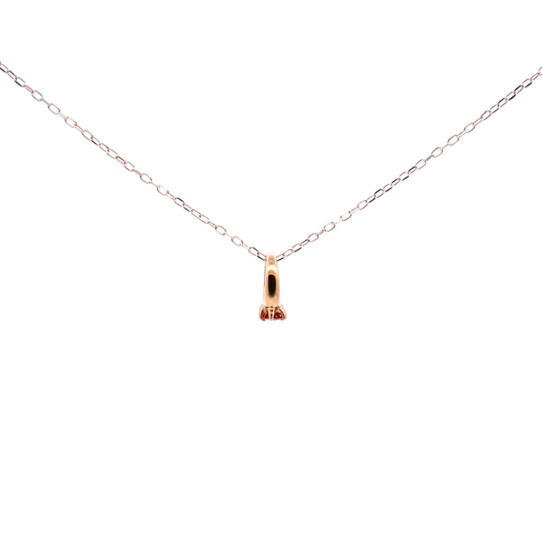 ピンクトルマリン ベビーリングネックレス K10YG