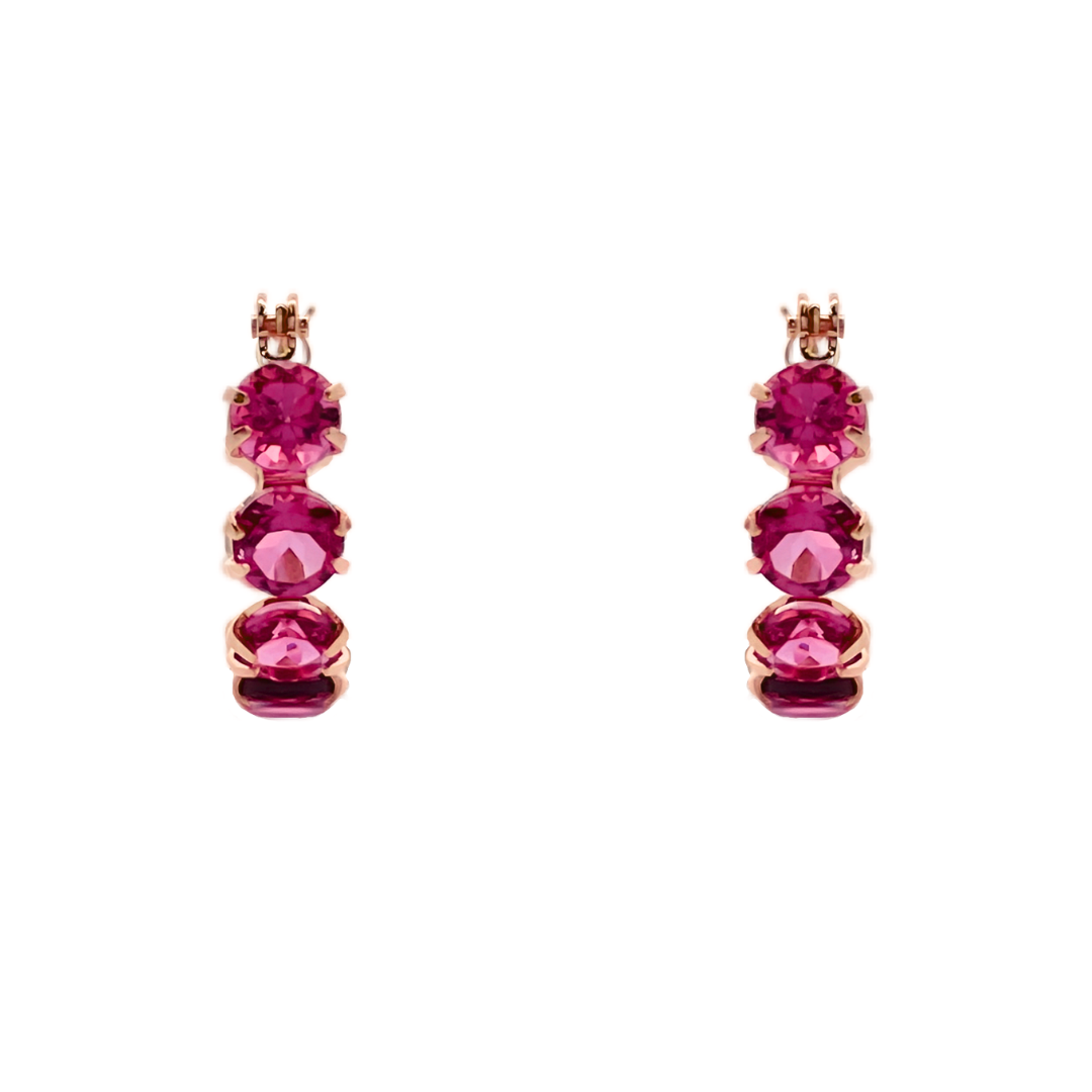 ピンクトルマリン フープピアス K10YG