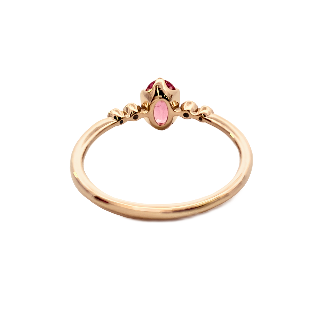 ピンクトルマリン×ダイヤモンド0.03ct リング K10YG