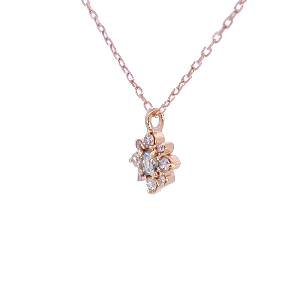 ブルートパーズ×ダイヤモンド0.07ct ネックレス K18YG