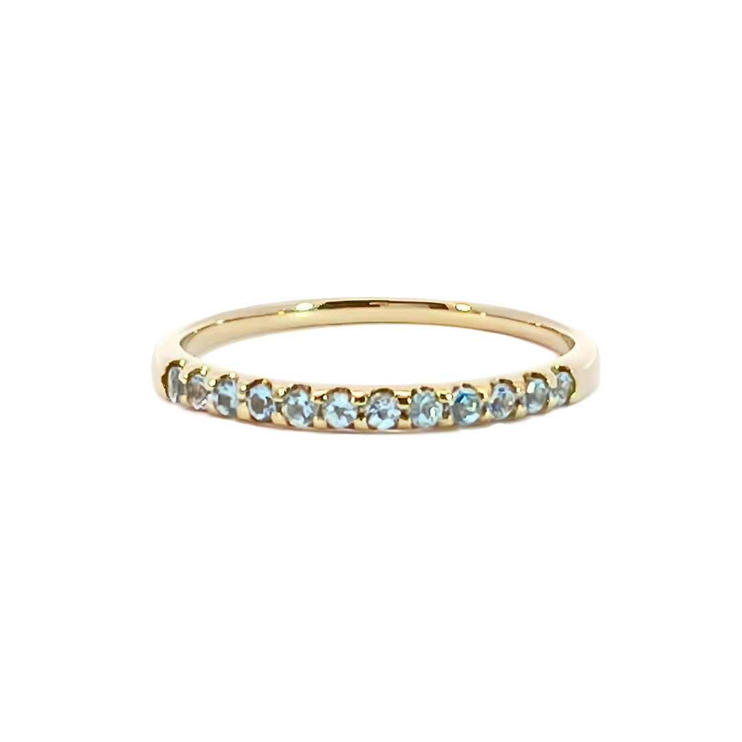 ブルートパーズ ハーフエタニティ リング K10YG