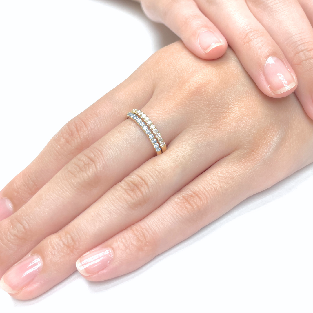 ブルートパーズ ハーフエタニティ リング K10YG