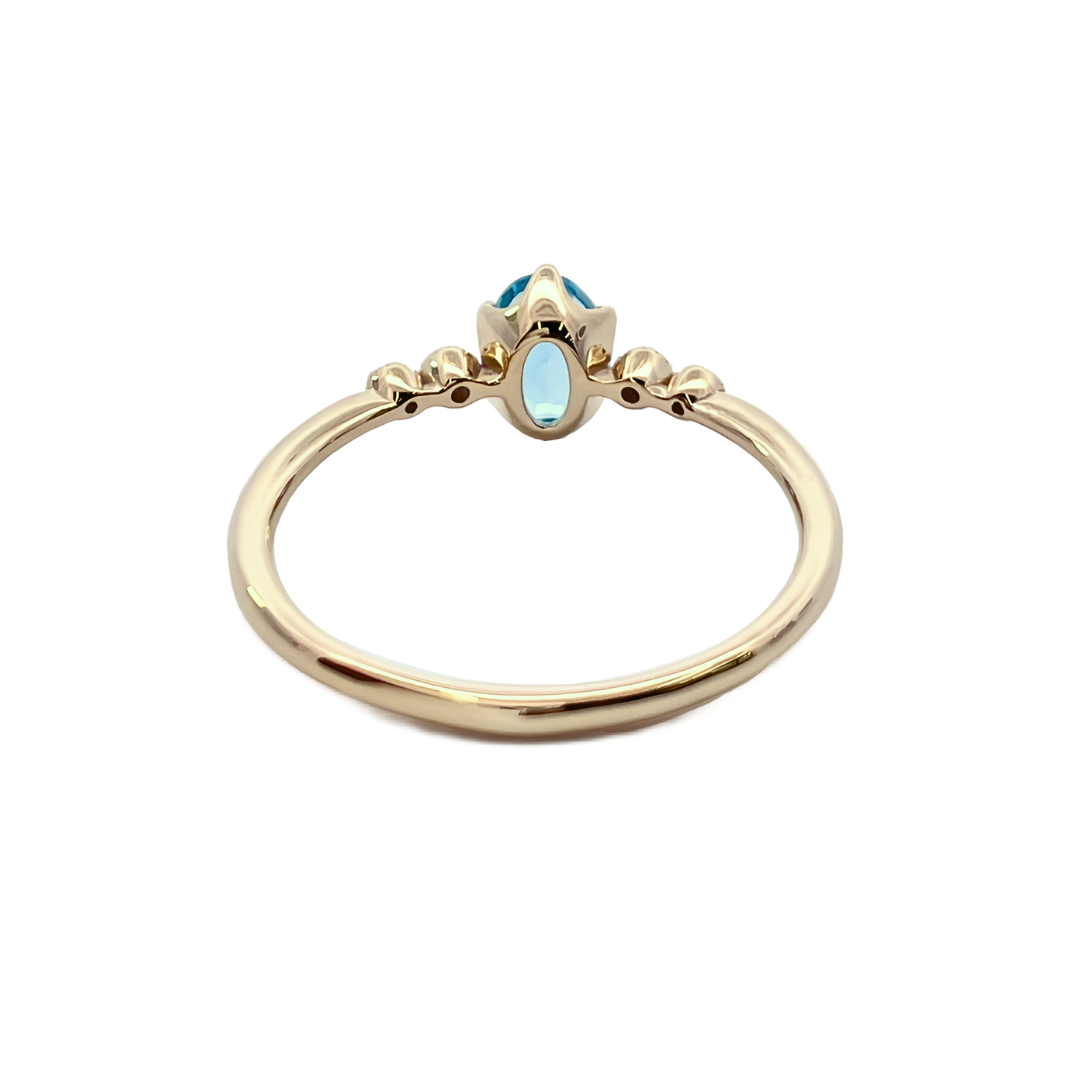 ブルートパーズ×ダイヤモンド0.03ct リング K10YG