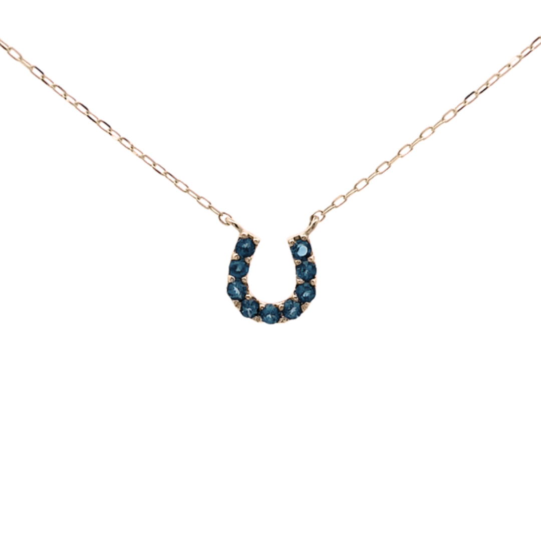 ロンドンブルートパーズバテイネックレス　K10YG