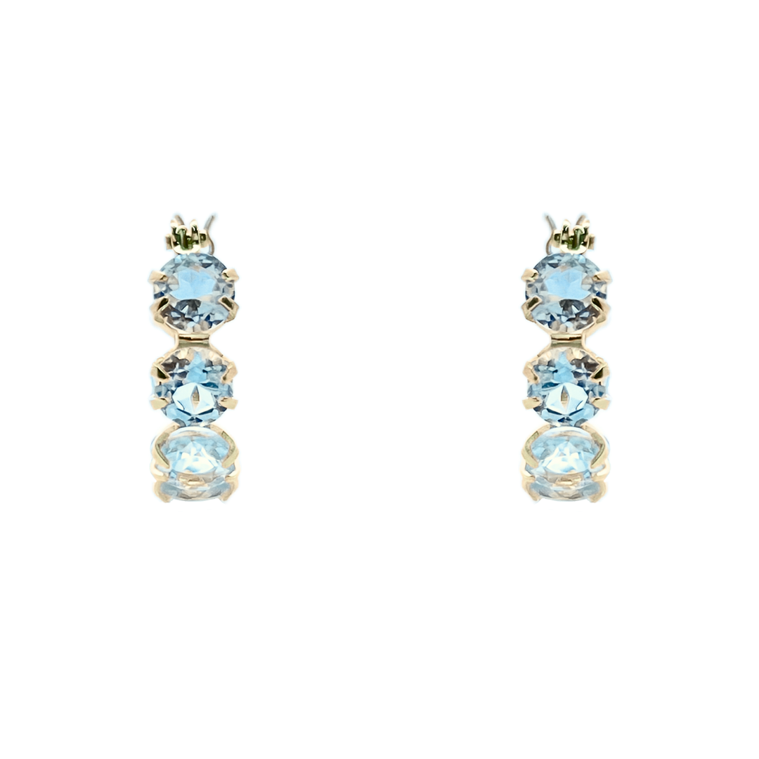 ブルートパーズ フープピアス K10YG