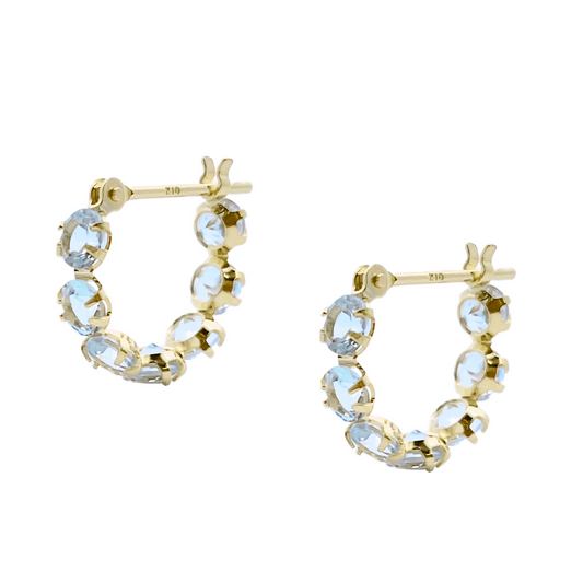 ブルートパーズ フープピアス K10YG