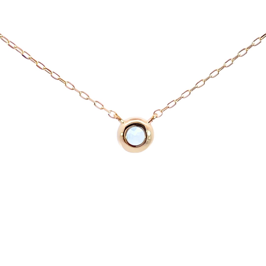 ブルートパーズ ミルグレインネックレス K10YG