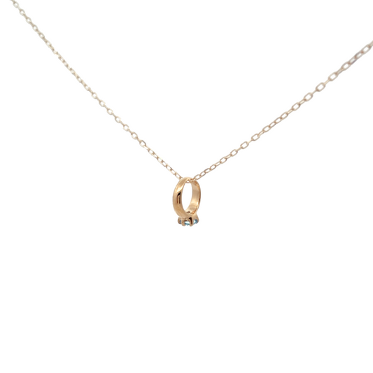 ブルートパーズ ベビーリングネックレス K10YG