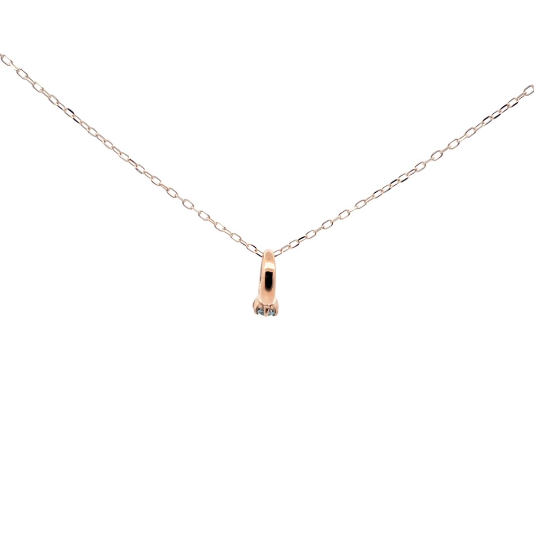 ブルートパーズ ベビーリングネックレス K10YG