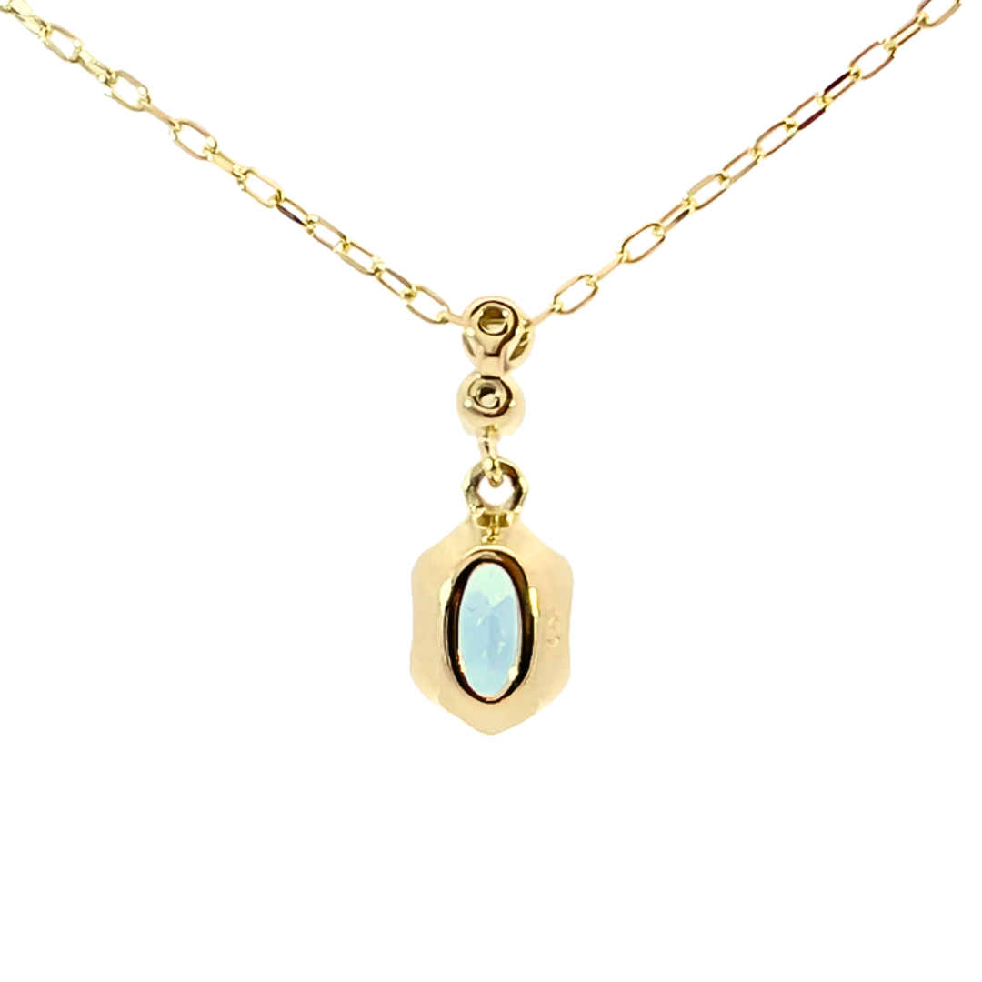 ブルートパーズ×ダイヤモンド0.01ct ネックレス K10YG