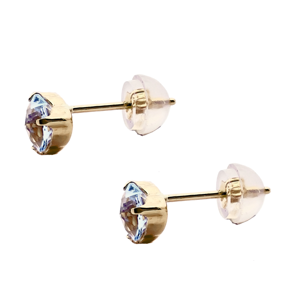 ブルートパーズ　ハートシェイプカット　ピアス　K10YG