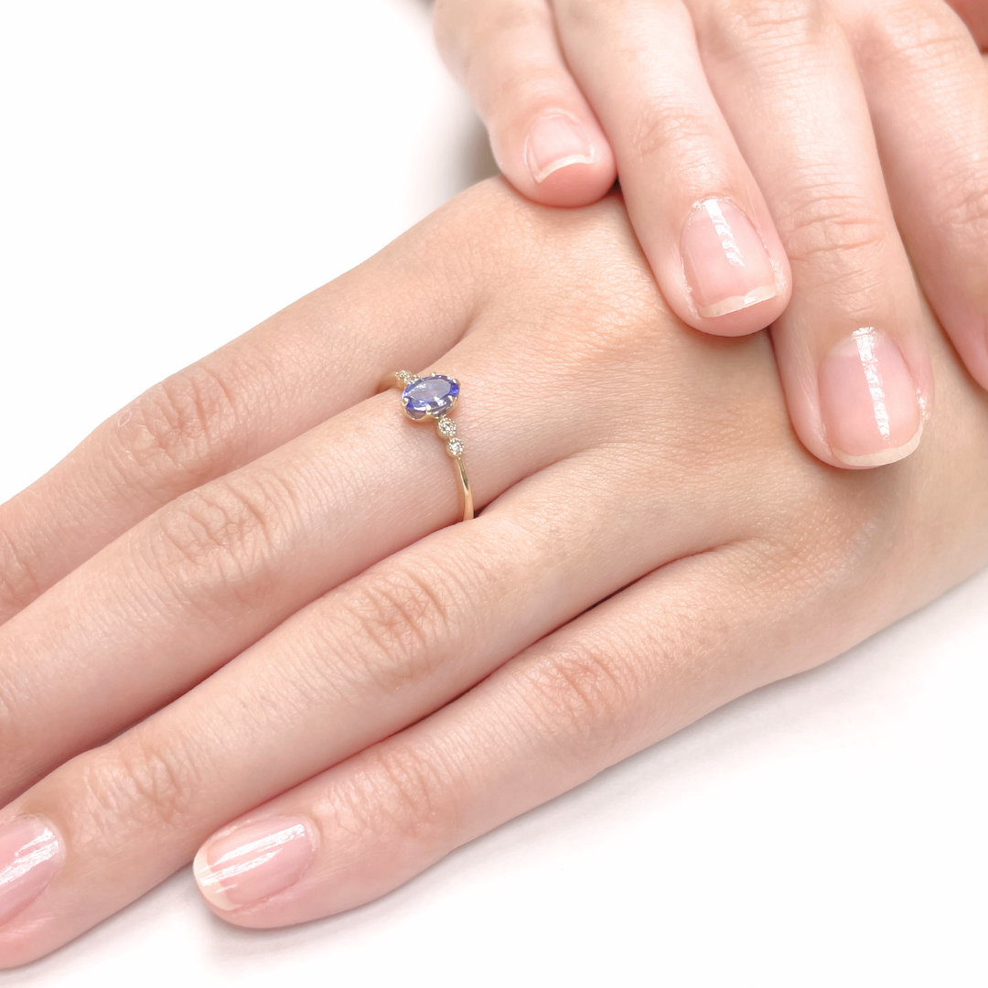 タンザナイト×ダイヤモンド0.03ct リング K10YG