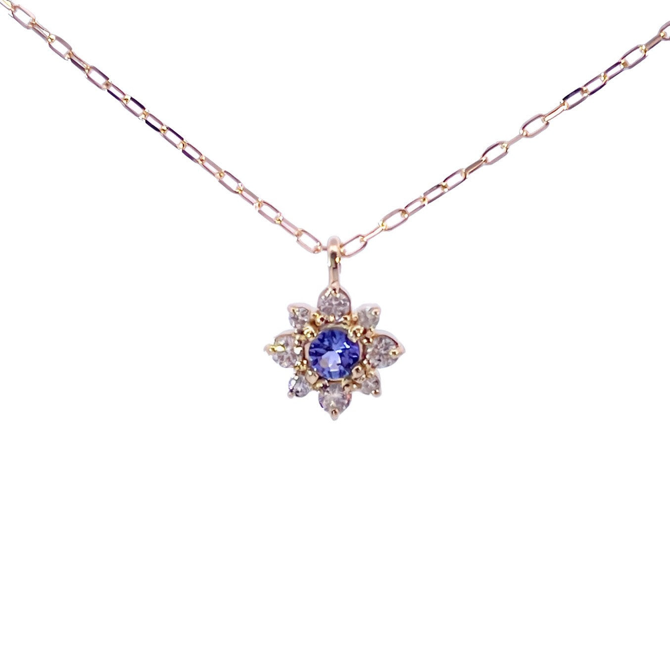タンザナイト×ダイヤモンド0.07ct ネックレス K18YG