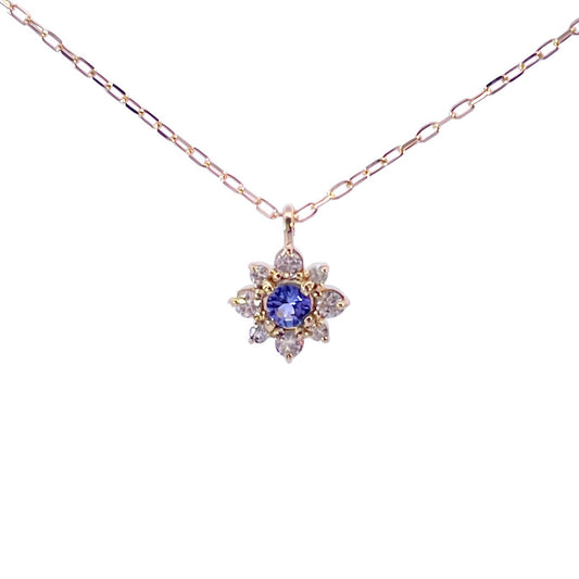 タンザナイト×ダイヤモンド0.07ct ネックレス K18YG