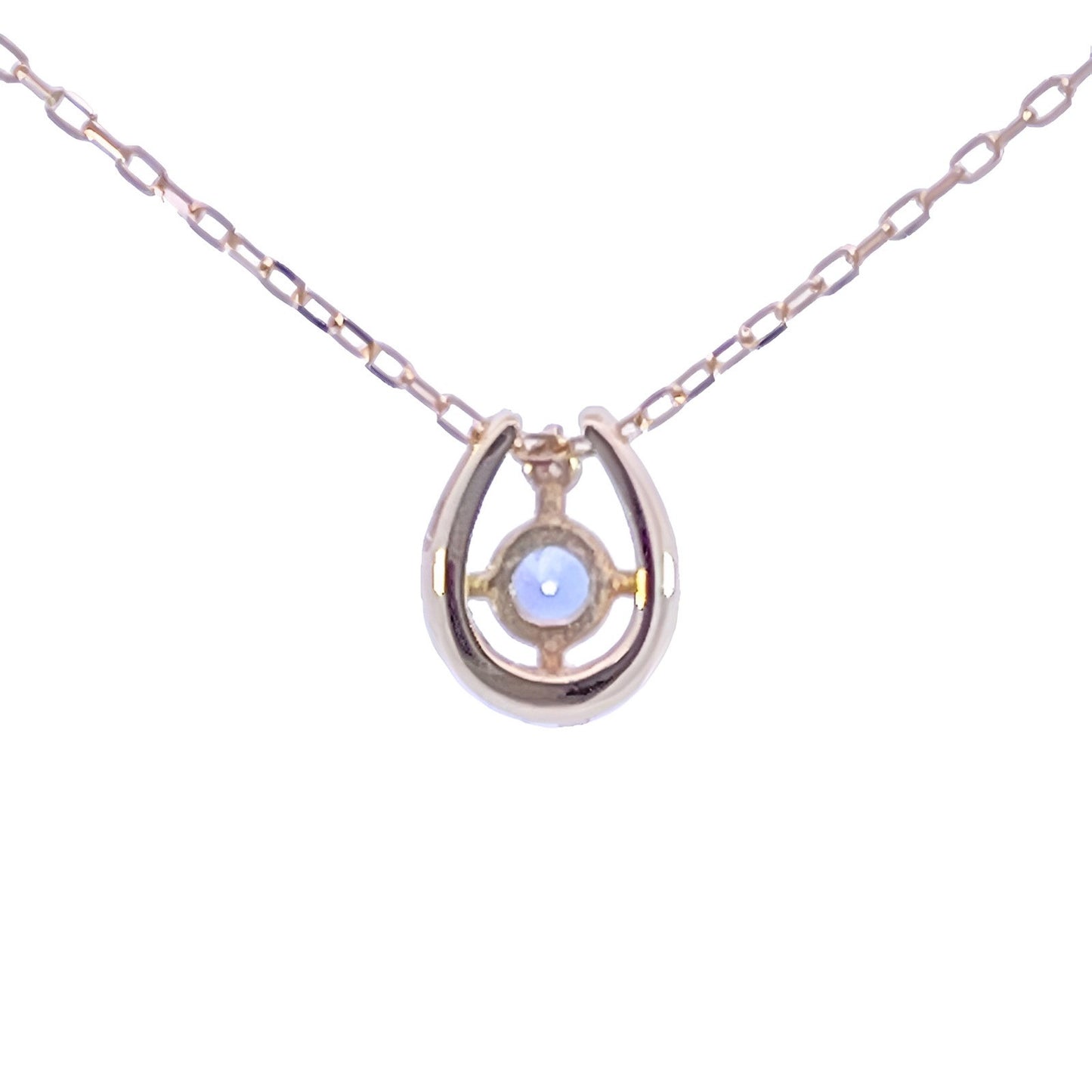 タンザナイト×ダイヤモンド0.01ct ホースシューネックレス K10YG