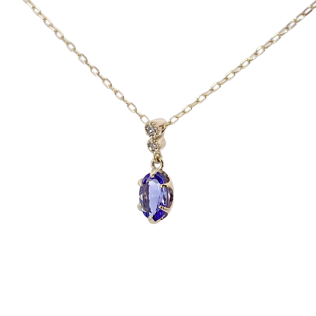 タンザナイト×ダイヤモンド0.01ct ネックレス K10YG