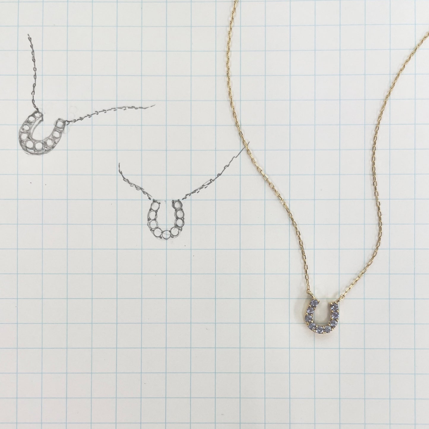 タンザナイトバテイネックレス　K10YG