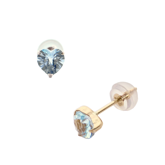 ブルートパーズ　ハートシェイプカット　ピアス　K10YG