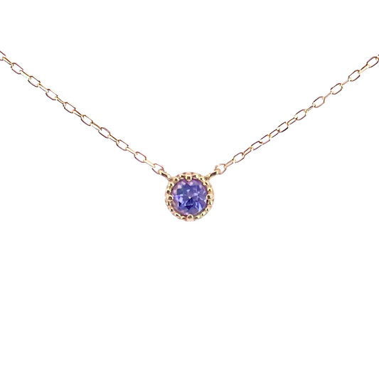 タンザナイト ミルグレインネックレス K10YG