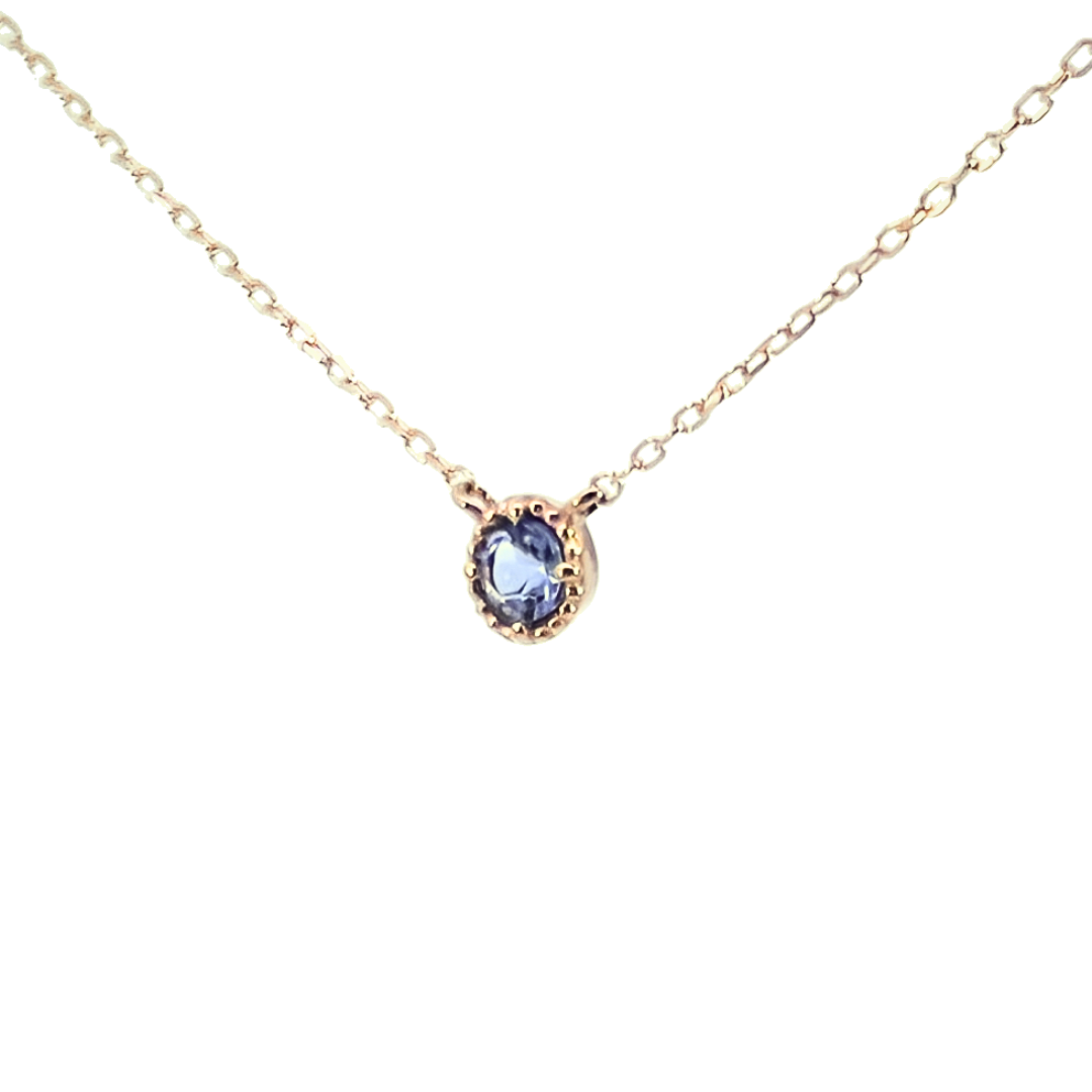 タンザナイト ミルグレインネックレス K10YG