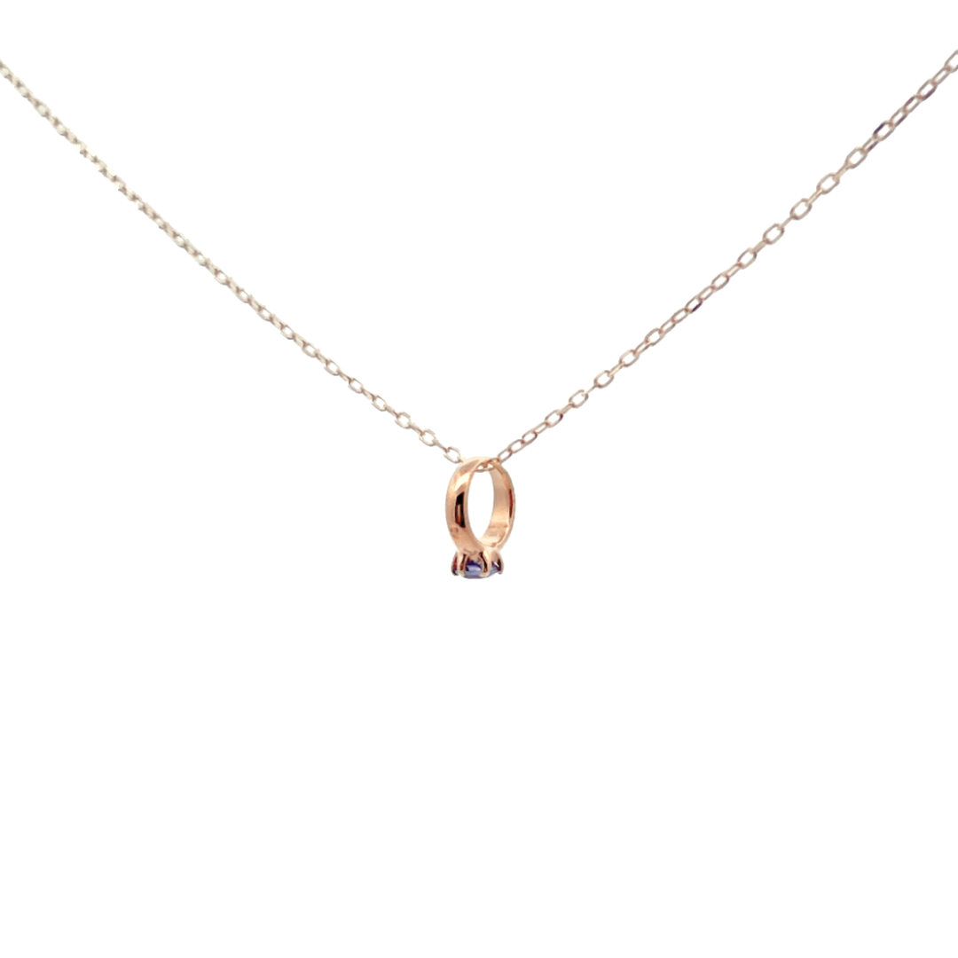 タンザナイト ベビーリングネックレス K10YG