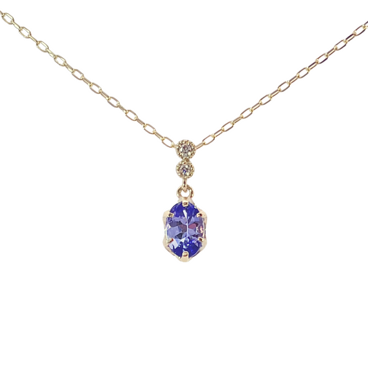 タンザナイト×ダイヤモンド0.01ct ネックレス K10YG