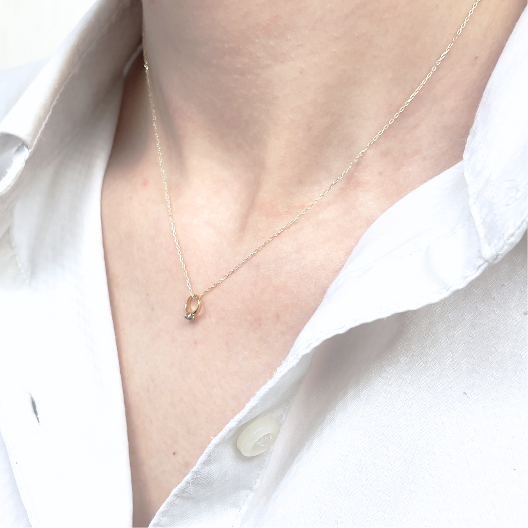 タンザナイト ベビーリングネックレス K10YG