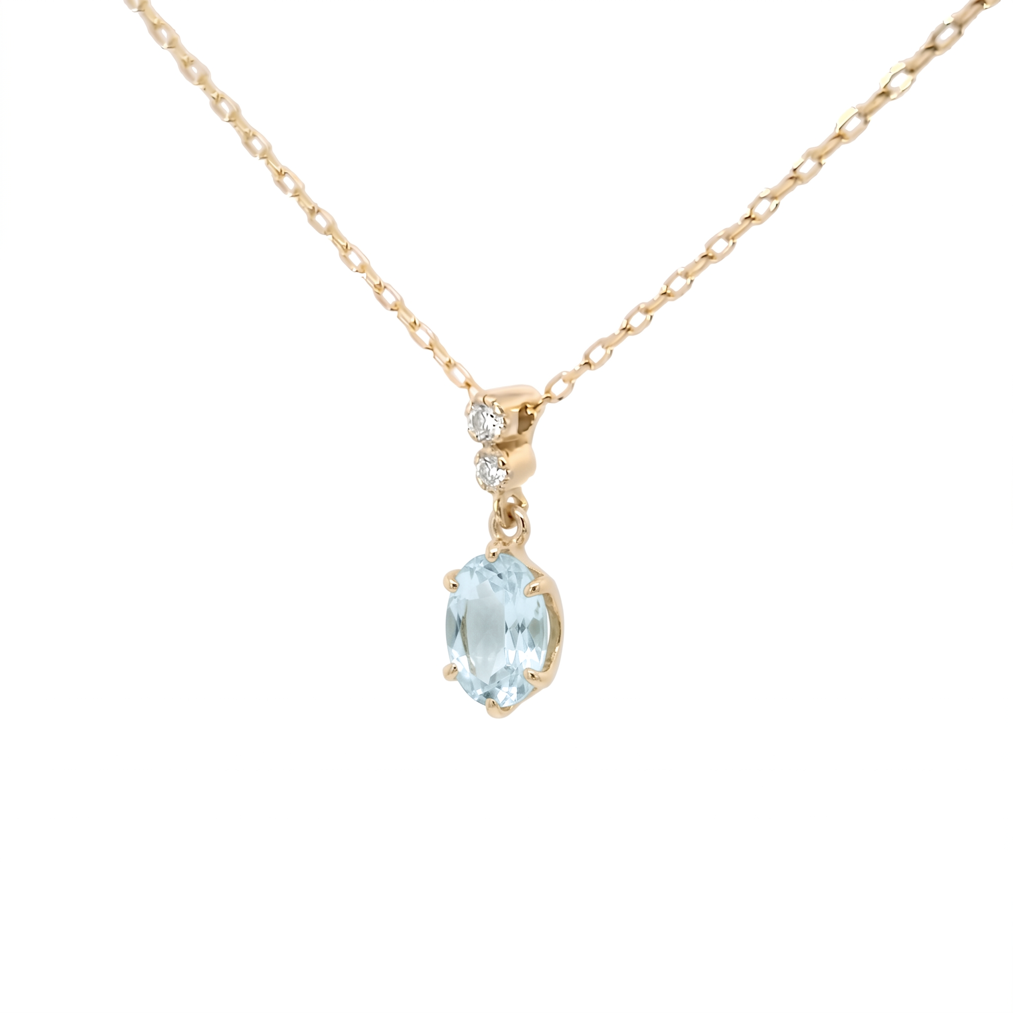 ダイヤモンド アクアマリン ネックレス | K10 4℃ K10YG 65%オフ＊4℃ 4 