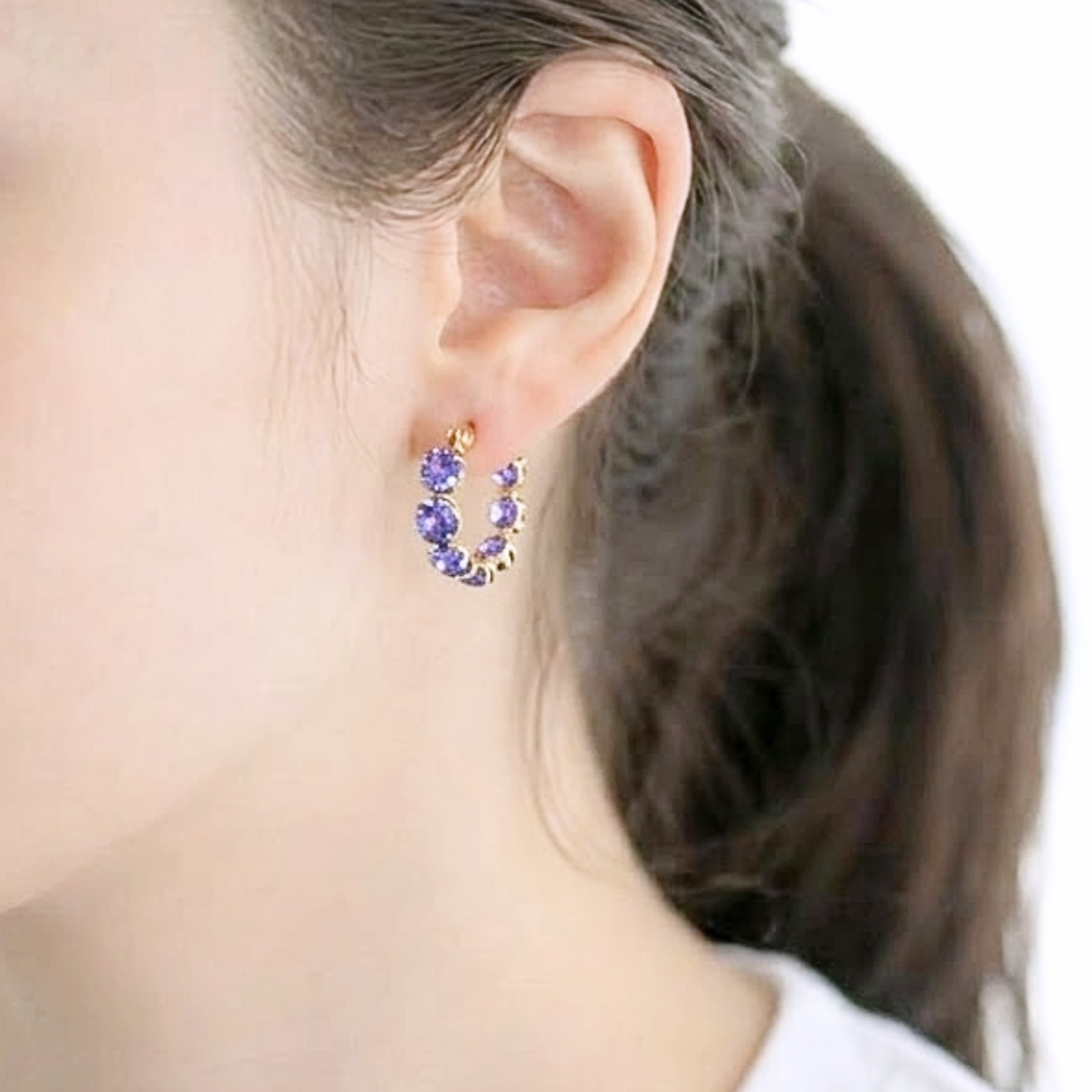 タンザナイト フープピアス K10YG