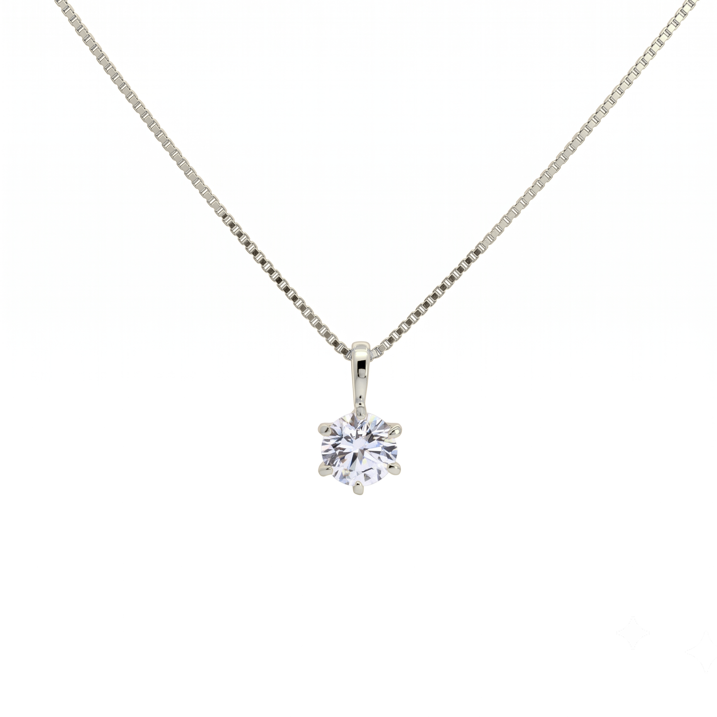 SV925/PT900メッキ　キュービック0.5ct　ネックレス