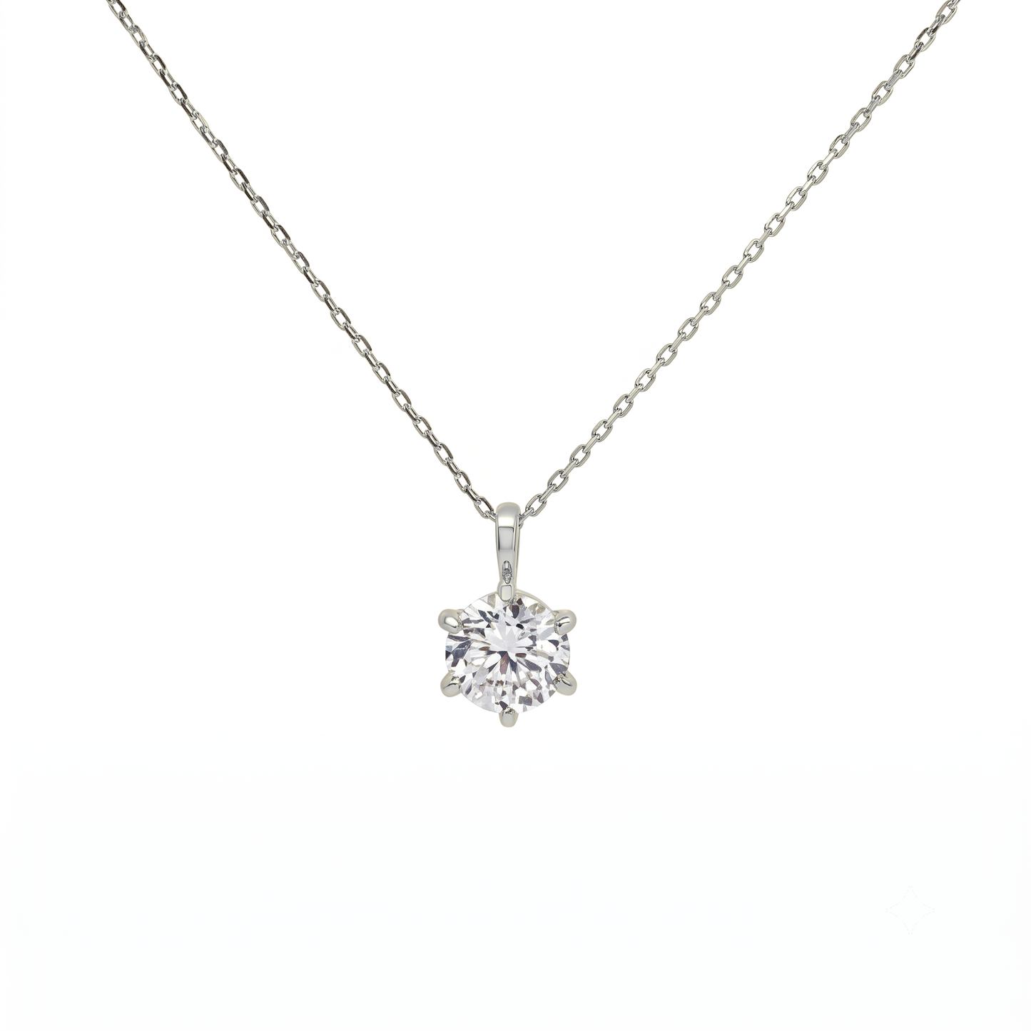 SV925/PT900メッキ　キュービック1.0ct　ネックレス