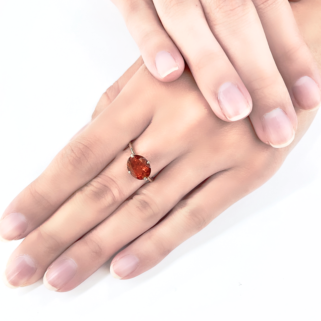 ヘソナイトガーネット　リング　K10YG