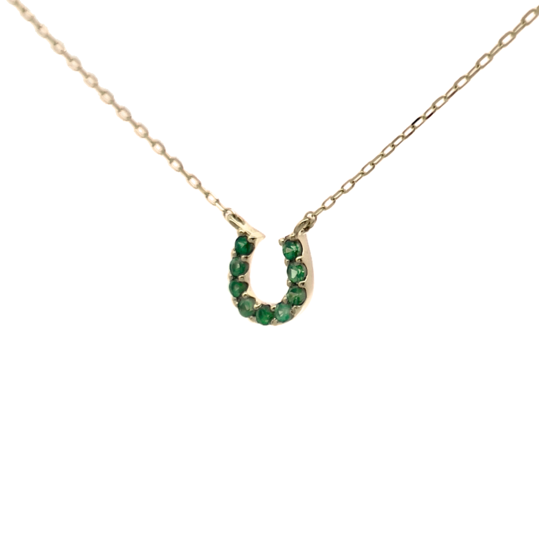 グリーンガーネットバテイネックレス　K10YG