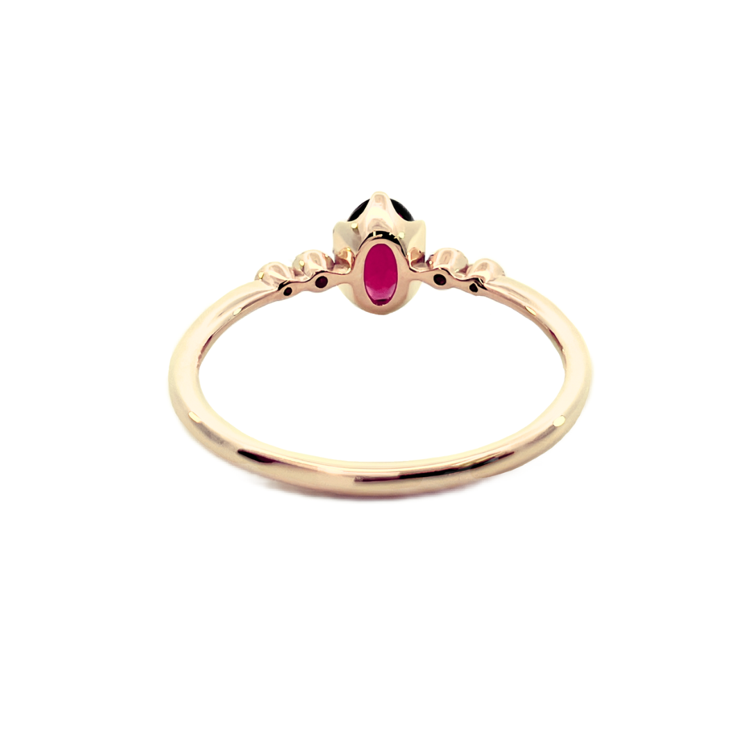 ロードライトガーネット×ダイヤモンド0.03ct リング K10YG