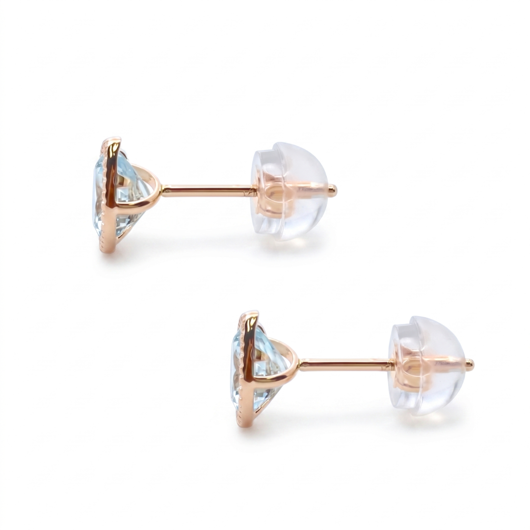 アクアマリン　ペアシェイプ　ミルピアス　K10YG