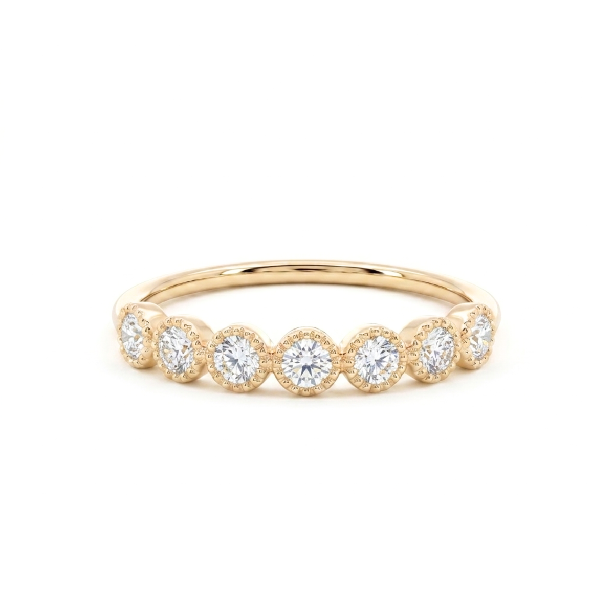 ダイヤモンド0.23ct ミル打ちハーフエタニティ リング K10YG