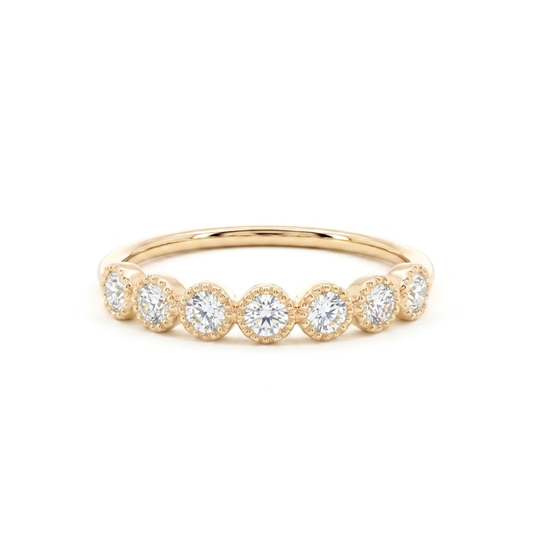 ダイヤモンド0.23ct ミル打ちハーフエタニティ リング K10YG