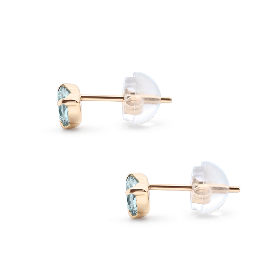 アクアマリン　ハートシェイプカット　ピアス　K10YG