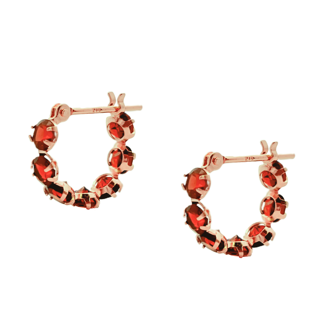 ガーネット フープピアス K10YG
