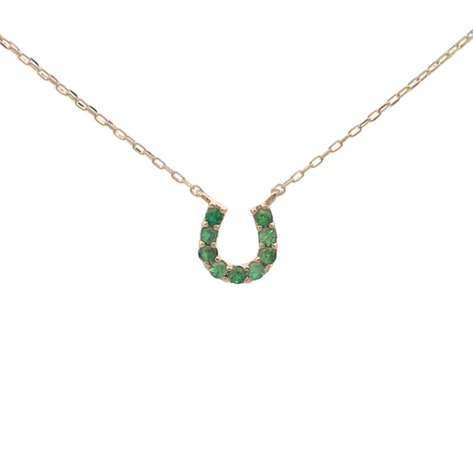 グリーンガーネットバテイネックレス　K10YG